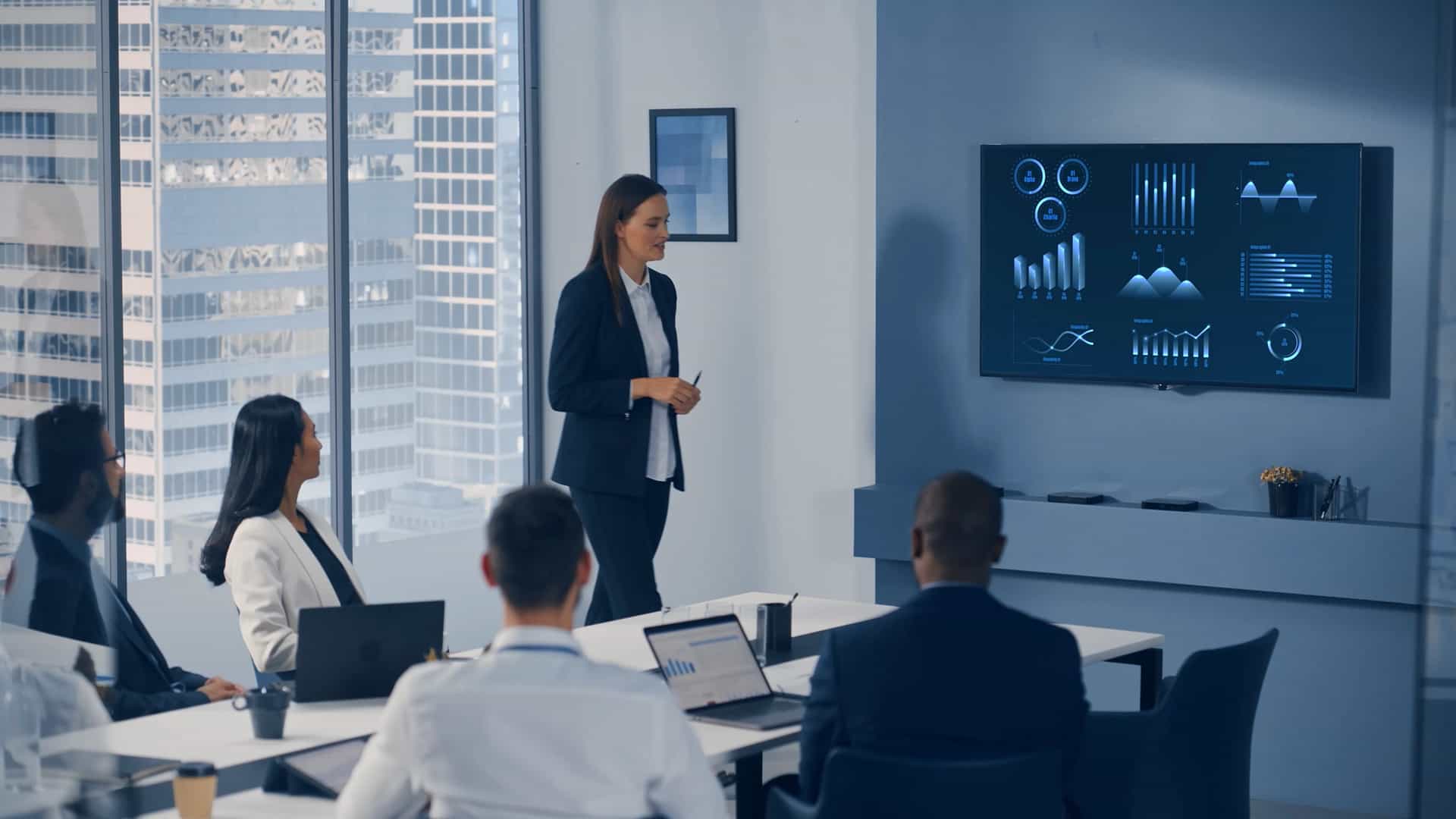 Team collaboration in a modern office