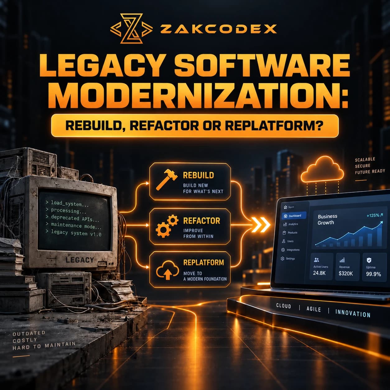 Legacy Software Modernization: Rebuild, Refactor or Replatform?