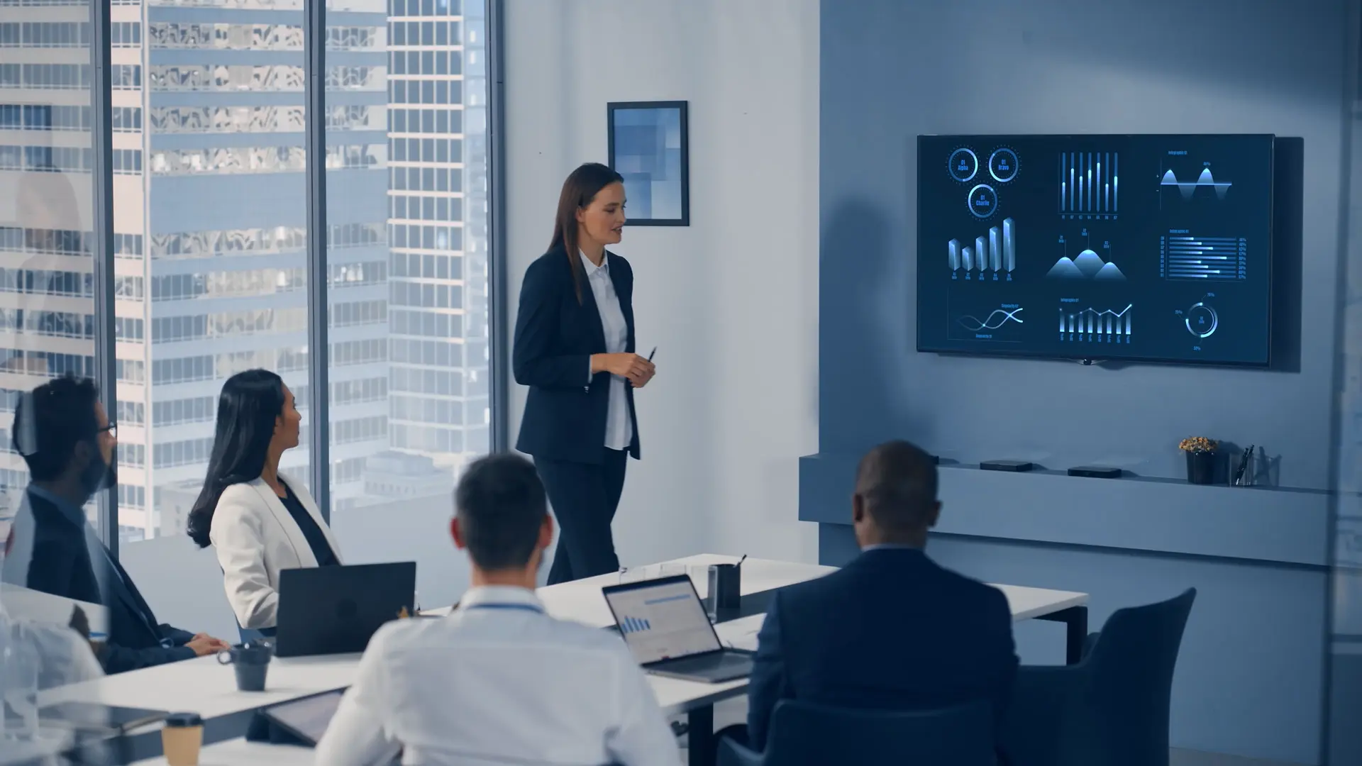 Team collaboration in a modern office